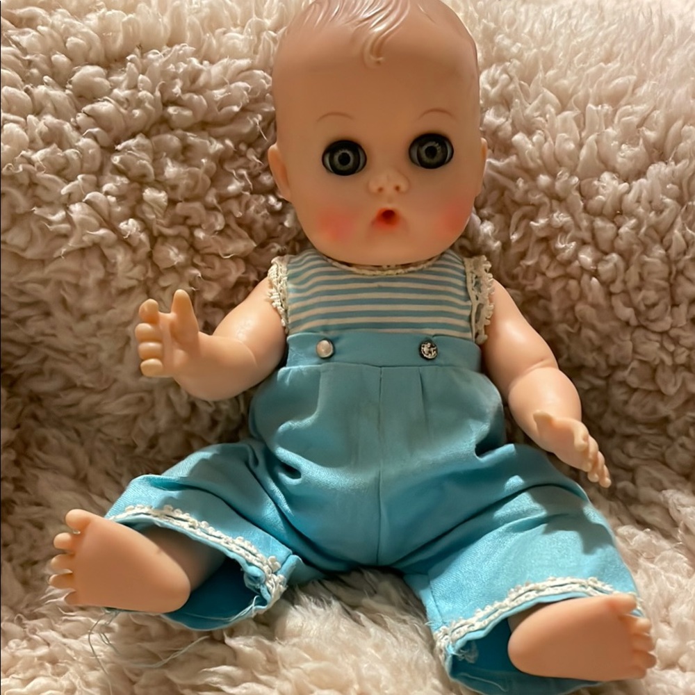 Adorable Baby Doll in Blue Outfit